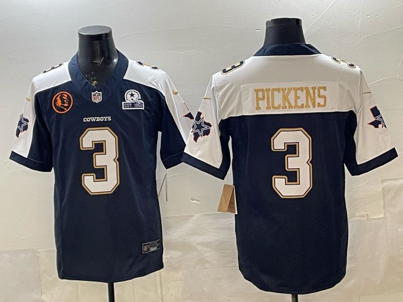 Men 2026 Dallas Cowboys #3 Pickens Blue 6th generations Nike Limited NFL Jersey style 02->dallas cowboys->NFL Jersey